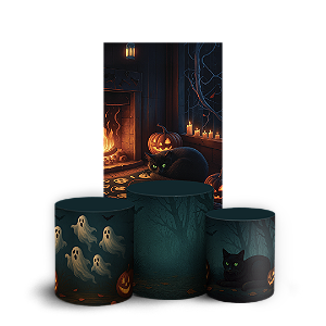 Faixa Lateral e Trio Cilindro Sublimado 3D Vest Facil - Dia Das Bruxas Halloween