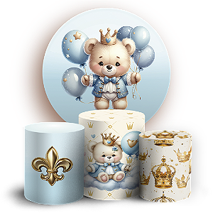 KIT Redondo e Trio - Ursinho Azul - Sublimado 3D