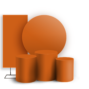 KIT Redondo Trio e Faixa - Cor Lisa Laranja 28h 13v - Sublimado 3D