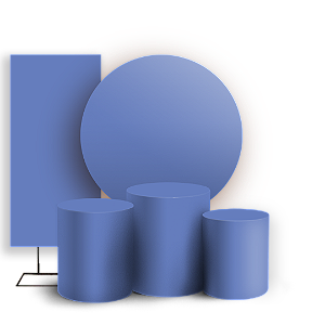 KIT Redondo Trio e Faixa - Cor Lisa Azul 47h 26v - Sublimado 3D