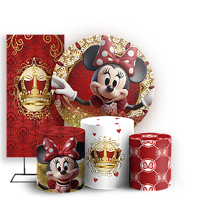 KIT Redondo Trio e Faixa - Minnie - Sublimado 3D