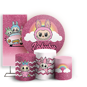 KIT Redondo Trio e Faixa - Labubu - Sublimado 3D