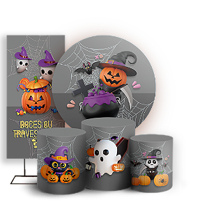 KIT Redondo Trio e Faixa - Dia das Bruxas Halloween - Sublimado 3D