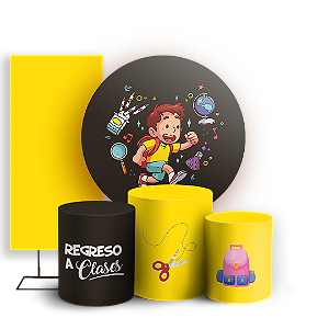 KIT Redondo Trio e Faixa - Regreso a Clases ES - Sublimado 3D