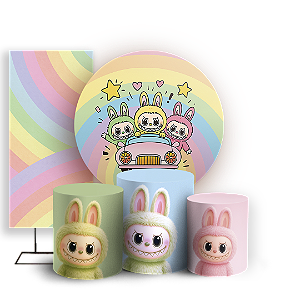 KIT Redondo Trio e Faixa - Labubu - Sublimado 3D