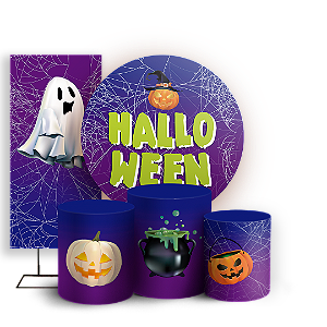 KIT Redondo Trio e Faixa - Dia das Bruxas Halloween - Sublimado 3D