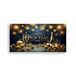 Painel Retangular - Ano Novo - Sublimado 3D
