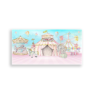 Painel Retangular - Circo Rosa - Sublimado 3D