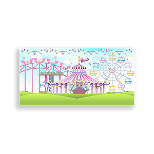 Painel Retangular - Circo Rosa - Sublimado 3D