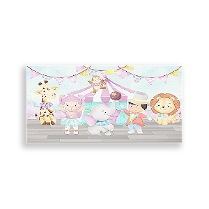 Painel Retangular - Circo Rosa - Sublimado 3D