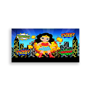 Painel Retangular - Mulher Maravilha Cute - Sublimado 3D