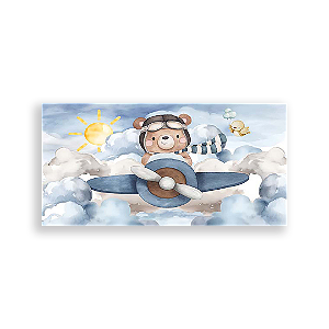 Painel Retangular - Ursinho Aviador - Sublimado 3D
