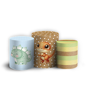 Trio Cilindro - Dinossauro Menino - Sublimado 3D