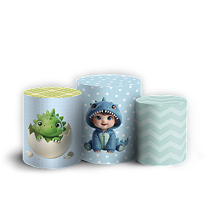 Trio Cilindro - Dinossauro Menino - Sublimado 3D