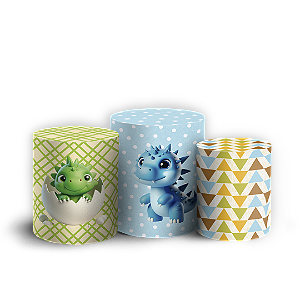 Trio Cilindro - Dinossauro Menino - Sublimado 3D