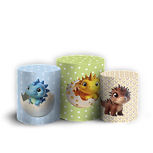 Trio Cilindro - Dinossauro Menino - Sublimado 3D