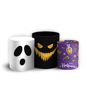 Trio Cilindro - Dia Das Bruxas Halloween - Sublimado 3D