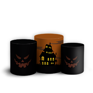 Trio Cilindro - Dia das Bruxas Halloween - Sublimado 3D