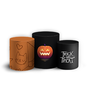 Trio Cilindro - Dia das Bruxas Halloween - Sublimado 3D