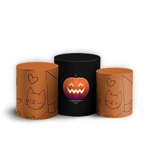 Trio Cilindro - Dia das Bruxas Halloween - Sublimado 3D