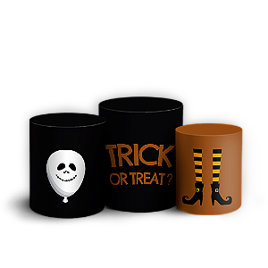 Trio Cilindro - Dia das Bruxas Halloween - Sublimado 3D