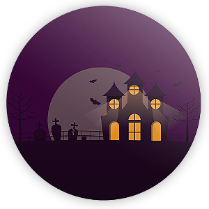 Painel Redondo - Dia das Bruxas Halloween - Sublimado 3D