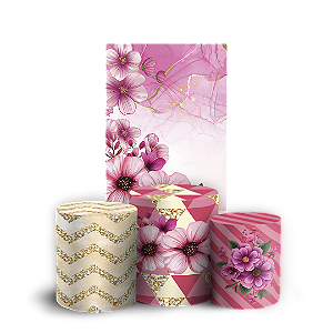 Faixa Lateral e Trio Cilindro Sublimado 3D Vest Facil - Floral