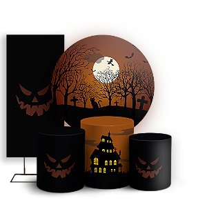 KIT Redondo Trio e Faixa - Dia das Bruxas Halloween - Sublimado 3D