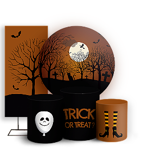 KIT Redondo Trio e Faixa - Dia das Bruxas Halloween - Sublimado 3D