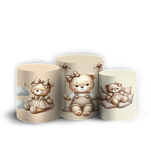Trio Cilindro - Ursinho - Sublimado 3D