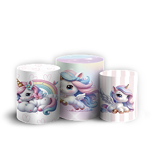 Trio Cilindro - Unicórnio - Sublimado 3D