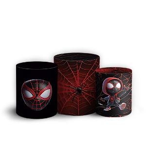 Trio Cilindro - Homem Aranha Miles Morales - Sublimado 3D