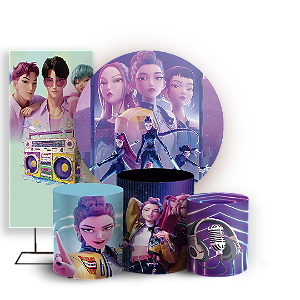 KIT Redondo Trio e Faixa - Guerreiras do K-Pop - Sublimado 3D