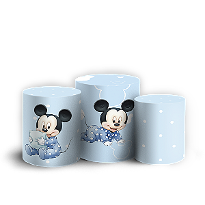 Trio Cilindro - Mickey Baby Azul - Sublimado 3D