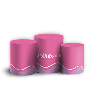 Trio Cilindro - Outubro Rosa - Sublimado 3D