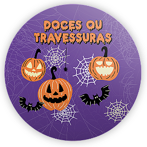 Painel Redondo - Dia das Bruxas Halloween - Sublimado 3D