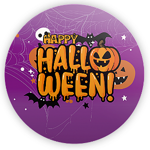 Painel Redondo - Dia das Bruxas Halloween - Sublimado 3D