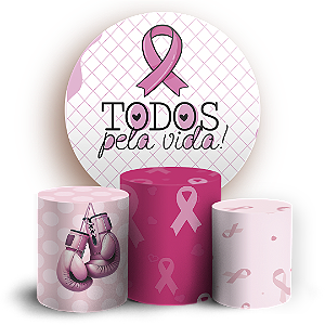 KIT Redondo e Trio - Outubro Rosa - Sublimado 3D