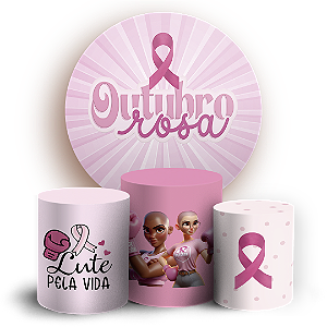 KIT Redondo e Trio - Outubro Rosa - Sublimado 3D