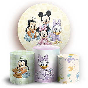 KIT Redondo e Trio - Mickey E Minnie - Sublimado 3D