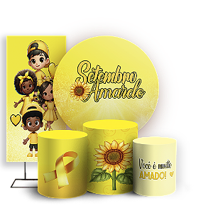 KIT Redondo Trio e Faixa - Setembro Amarelo - Sublimado 3D