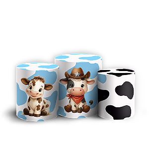 Trio Cilindro Sublimado 3D - Vaquinha Eu Amo Tetê