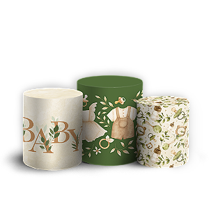 Trio Cilindro Sublimado 3D - Chá Revelação