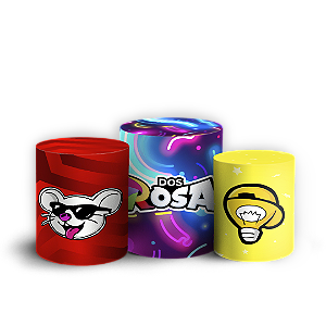 Trio Cilindro Sublimado 3D - Os Rosas