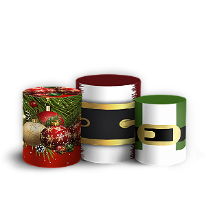 Trio Cilindro Sublimado 3D - Natal