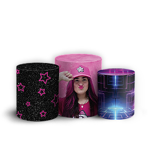 Trio Cilindro Sublimado 3D - Emilly Vick Os Rosa