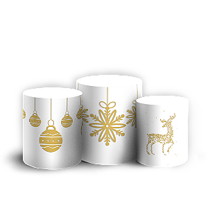 Trio Cilindro Sublimado 3D - Natal