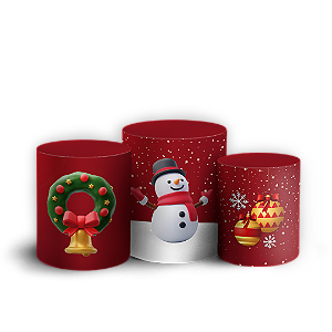 Trio Cilindro Sublimado 3D - Natal
