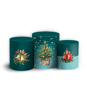 Trio Cilindro Sublimado 3D - Natal