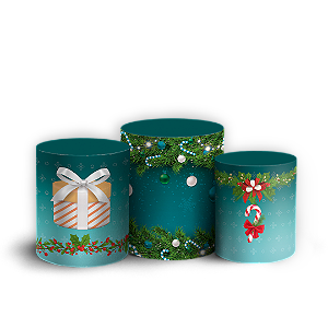 Trio Cilindro Sublimado 3D - Natal